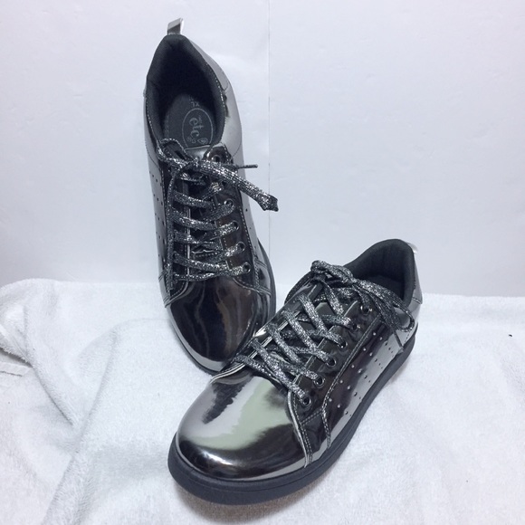 Rue21 Shoes - Unworn etc Shiny Silver Sneakers Shoes Sparkle Tie